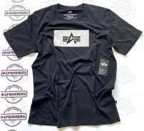Футболка Alpha Industries REFLECTIVE LOGO (BLACK)